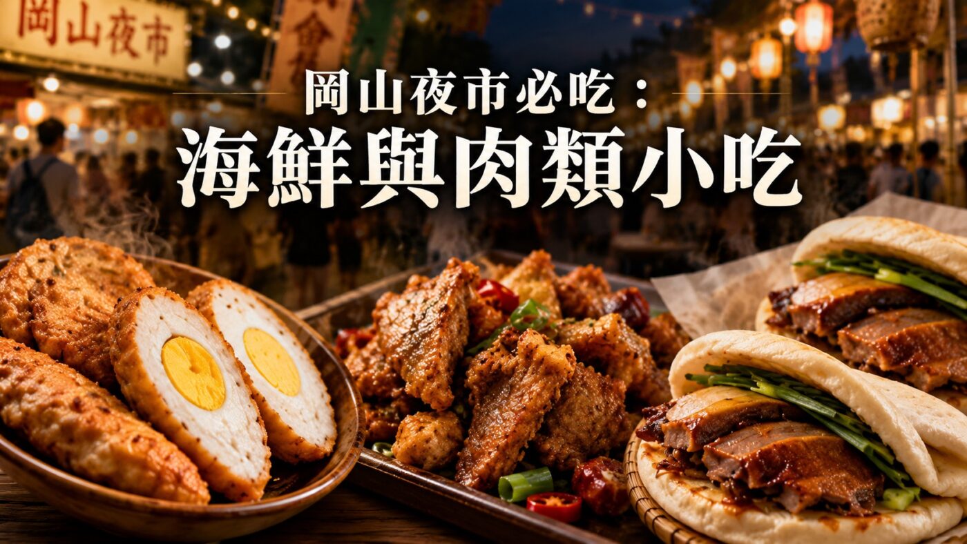 三、岡山夜市必吃:海鮮與肉類小吃