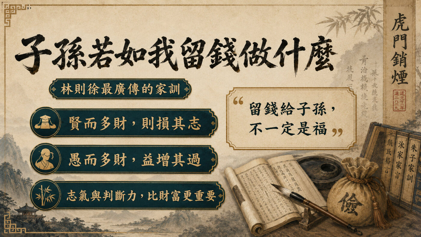 二、子孫若如我留錢做什麼：林則徐最廣傳的家訓