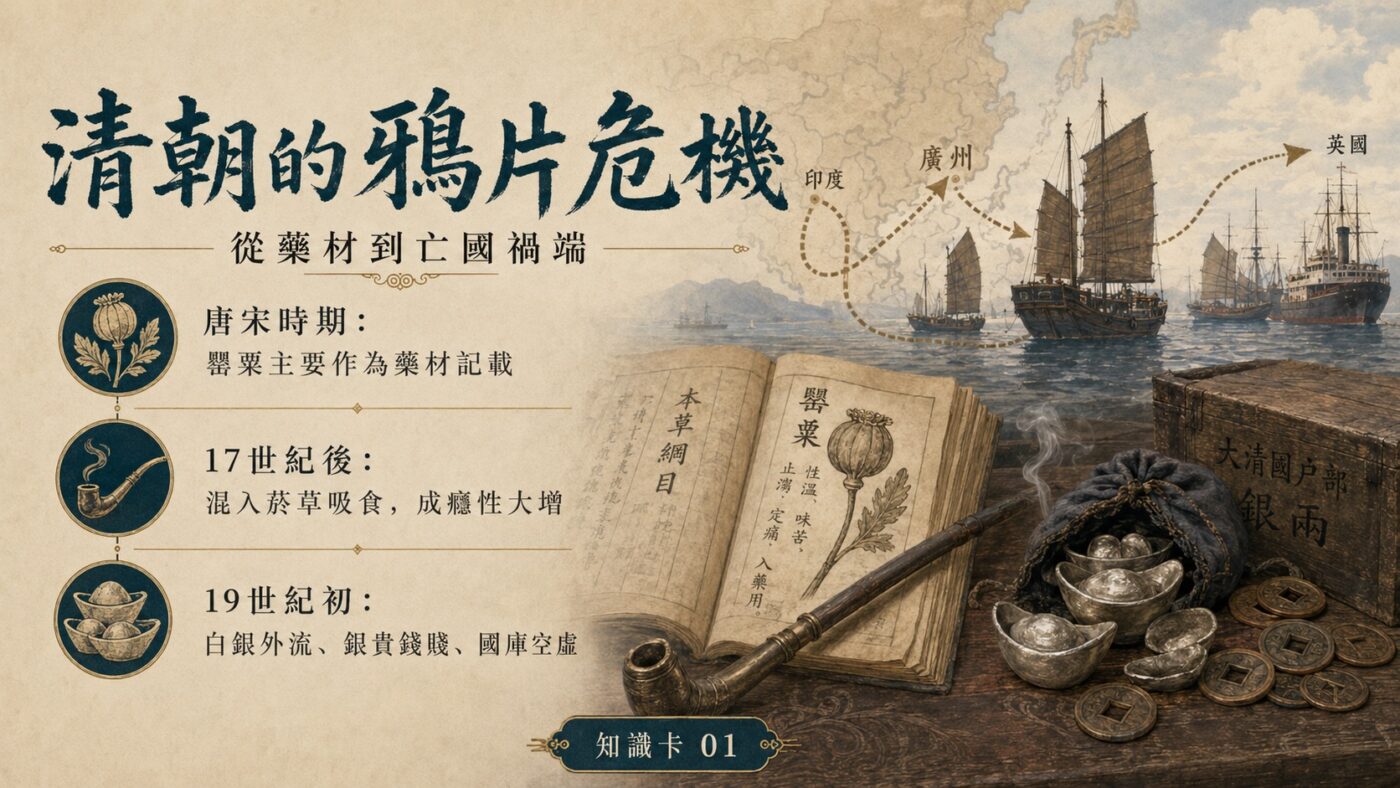 一、清朝的鴉片危機：從藥材到亡國禍端