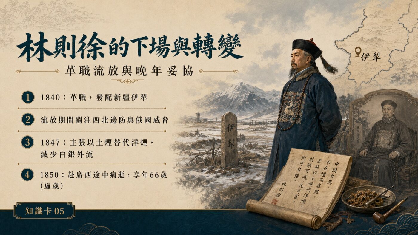 五、林則徐下場：革職流放與晚年的鴉片妥協