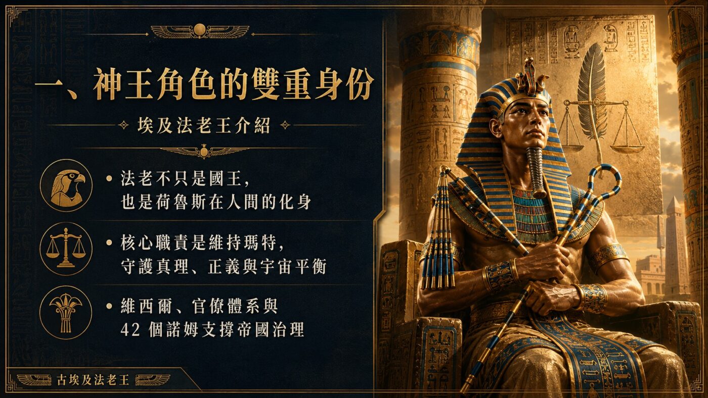 一、埃及法老王介紹:神王角色的雙重身份