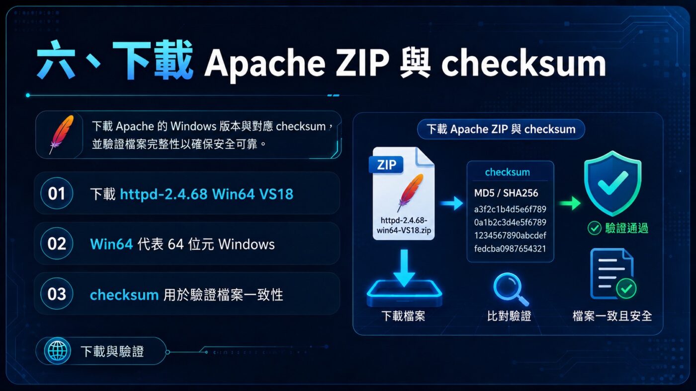 下載 Apache ZIP 與 checksum 2