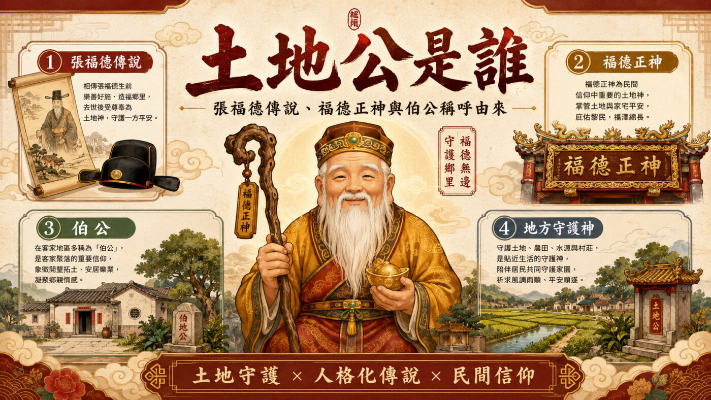 土地公是誰:張福德傳說、福德正神與伯公稱呼由來