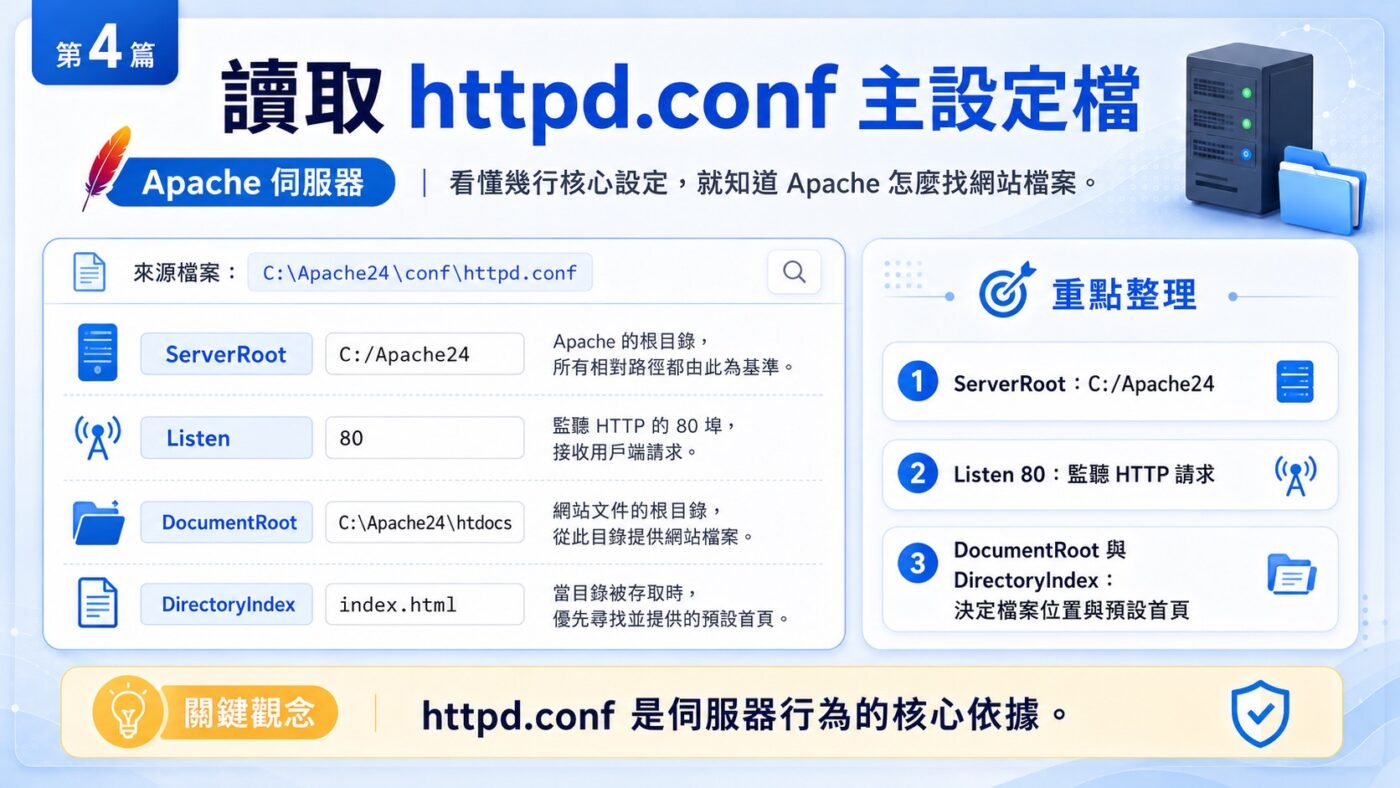 四、讀取 httpd.conf 主設定檔 2