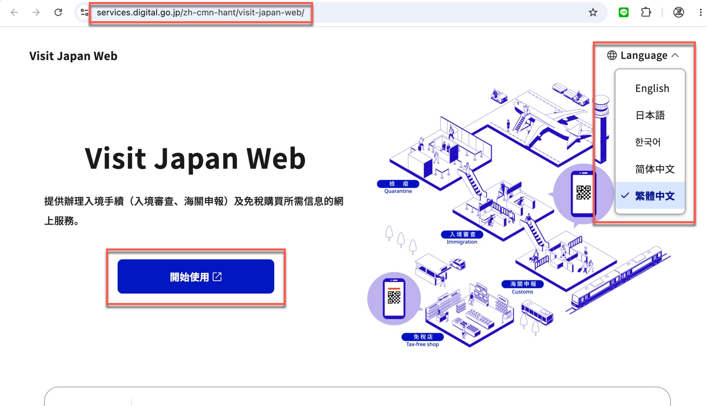 Visit Japan Web 官網與中文介面:是否強制使用