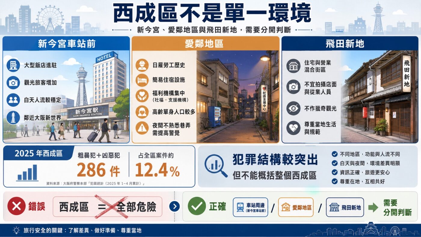 西成區治安好嗎:新今宮與愛鄰地區差異