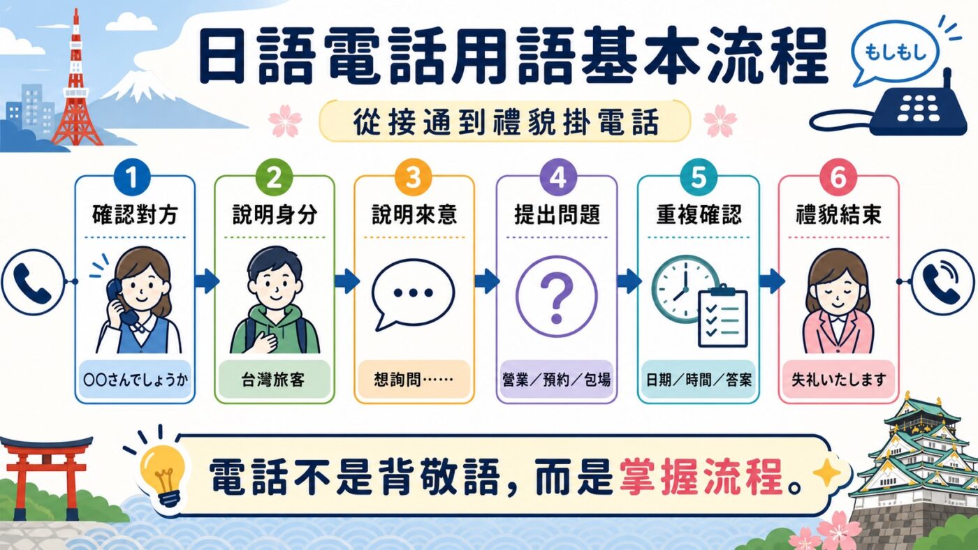 一、日語電話用語的基本通話流程