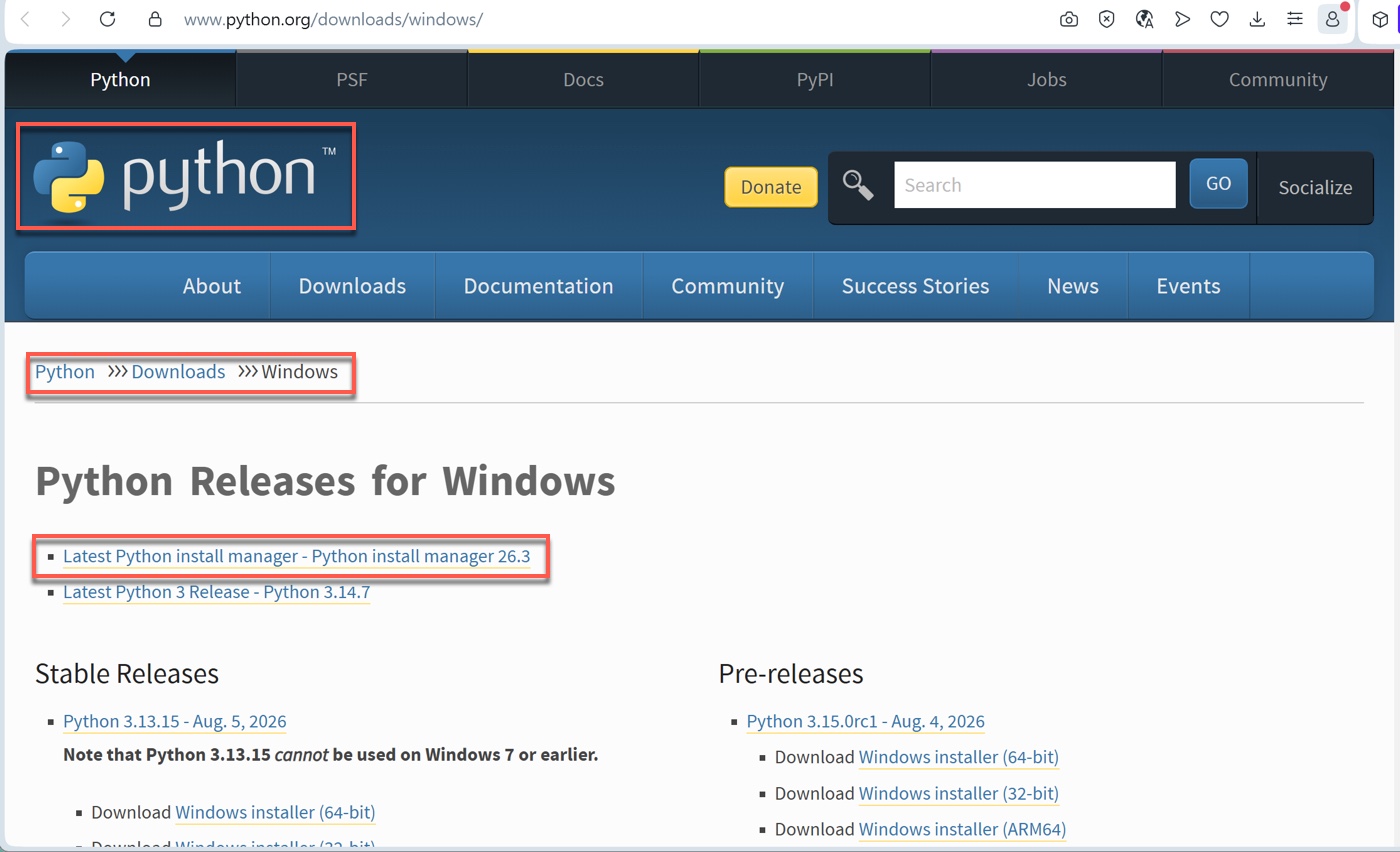 二、Windows 下載 Python Install Manager