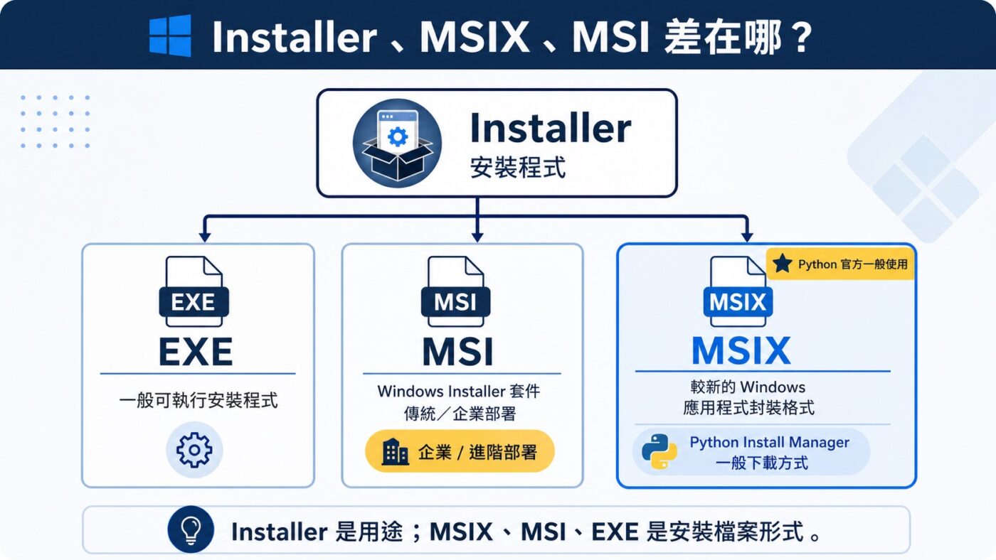 Windows 下載 Python Install Manager重點整理