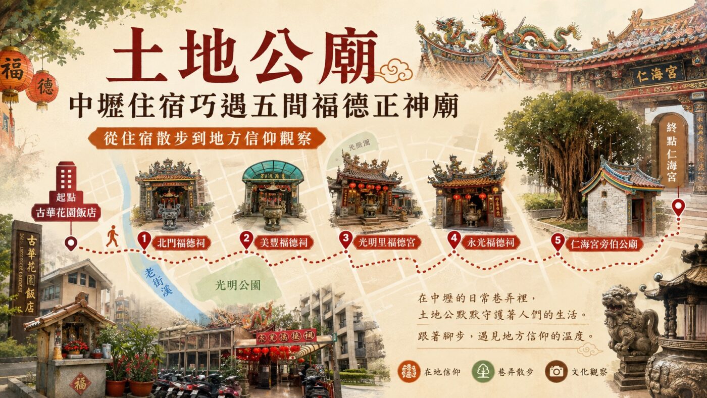 土地公廟:中壢住宿巧遇五間福德正神廟