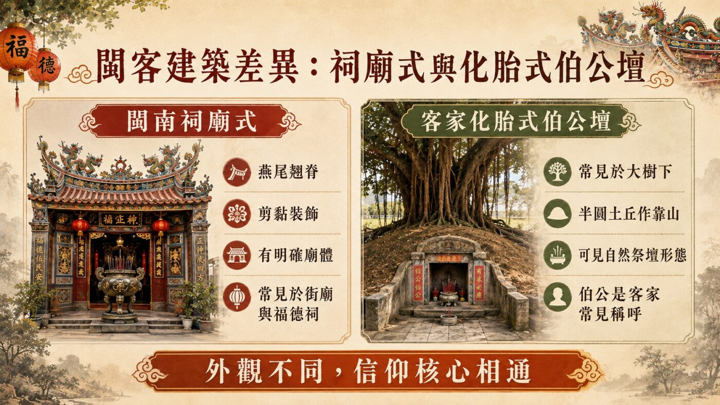 四、閩客建築差異:祠廟式與化胎式伯公壇