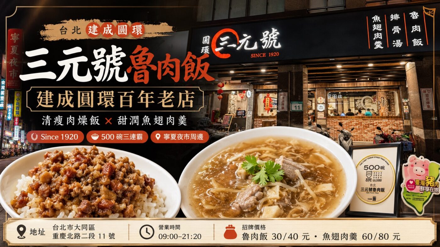 三元號魯肉飯:建成圓環百年老店,肉燥飯與魚翅肉羹實吃