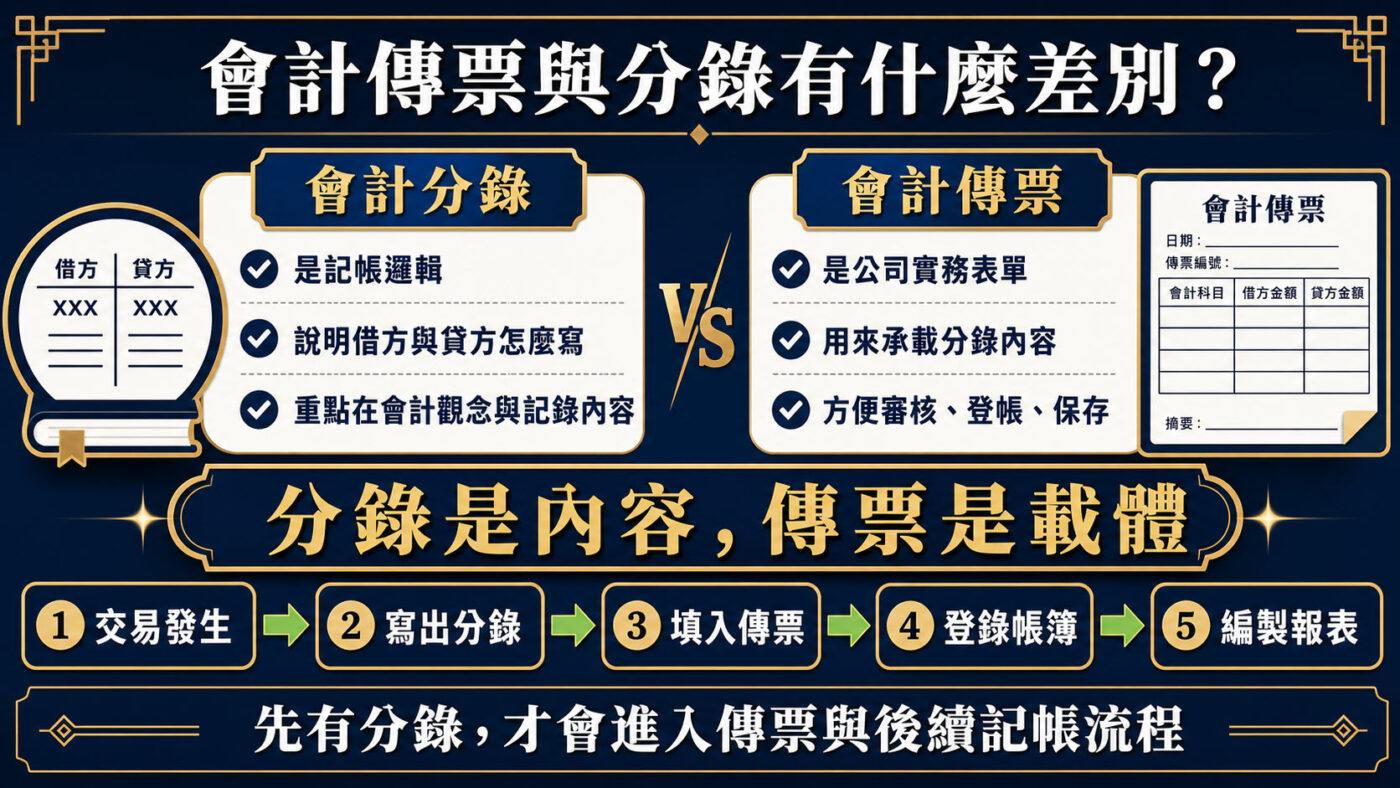 會計分錄與傳票有什麼差別?