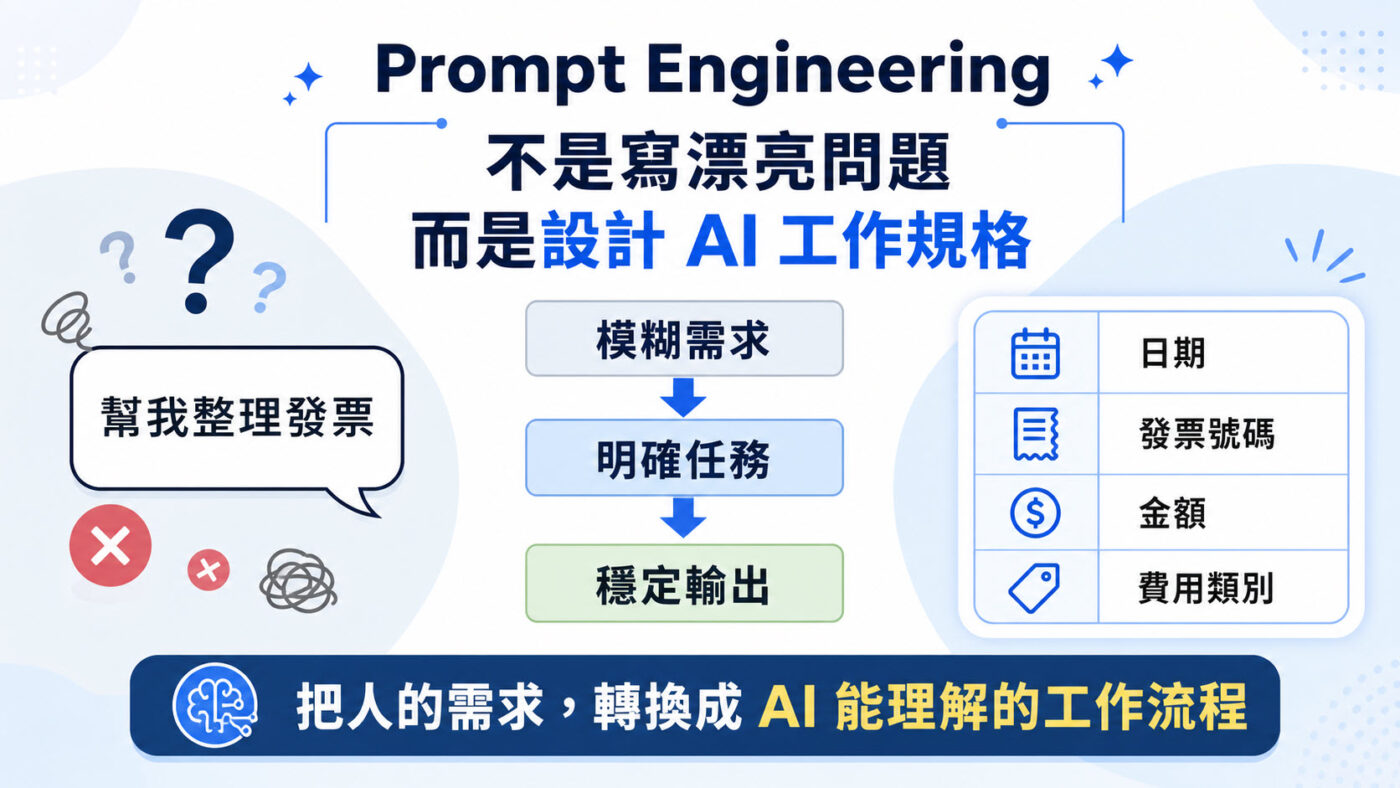 一、Prompt Engineering 是什麼?從「請幫我整理發票」的問題開始