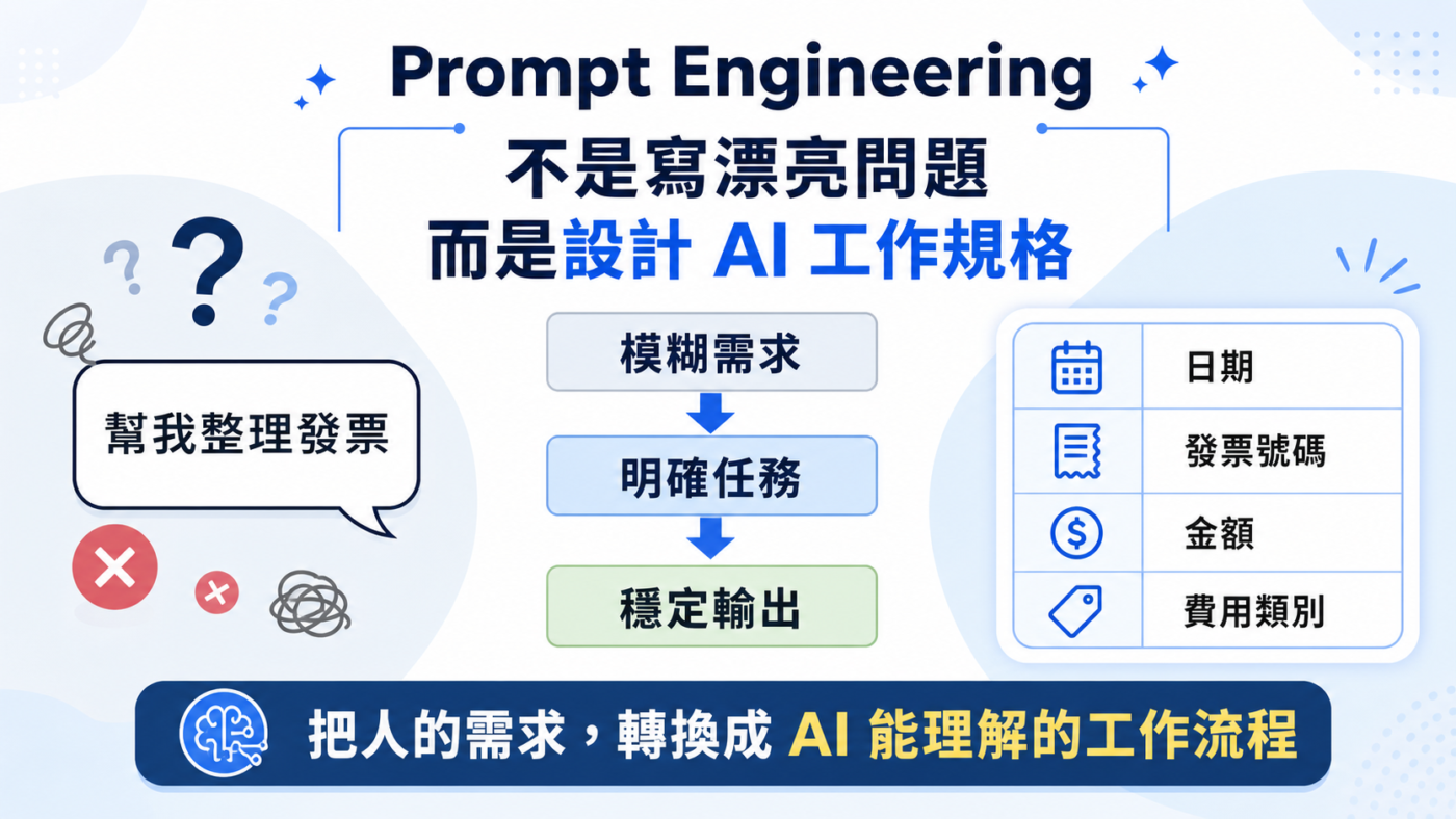 一、Prompt Engineering 是什麼?從「請幫我整理發票」的問題開始
