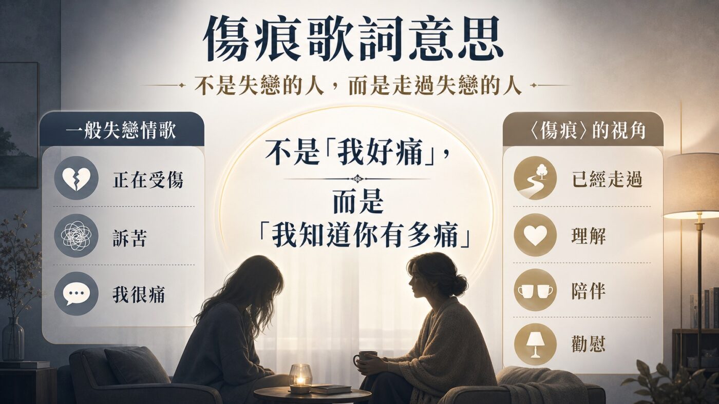 傷痕歌詞意思:不是失戀的人,而是走過失戀的人重點整理