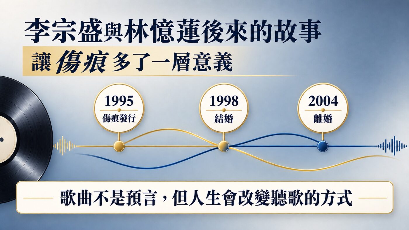 李宗盛與林憶蓮後來的故事,讓傷痕多了一層意義重點整理