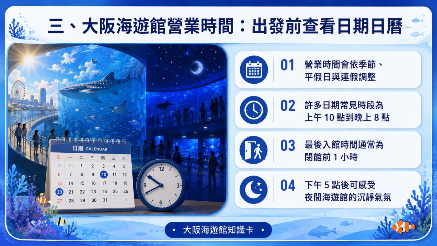 三、大阪海遊館營業時間：出發前查看日期日曆9