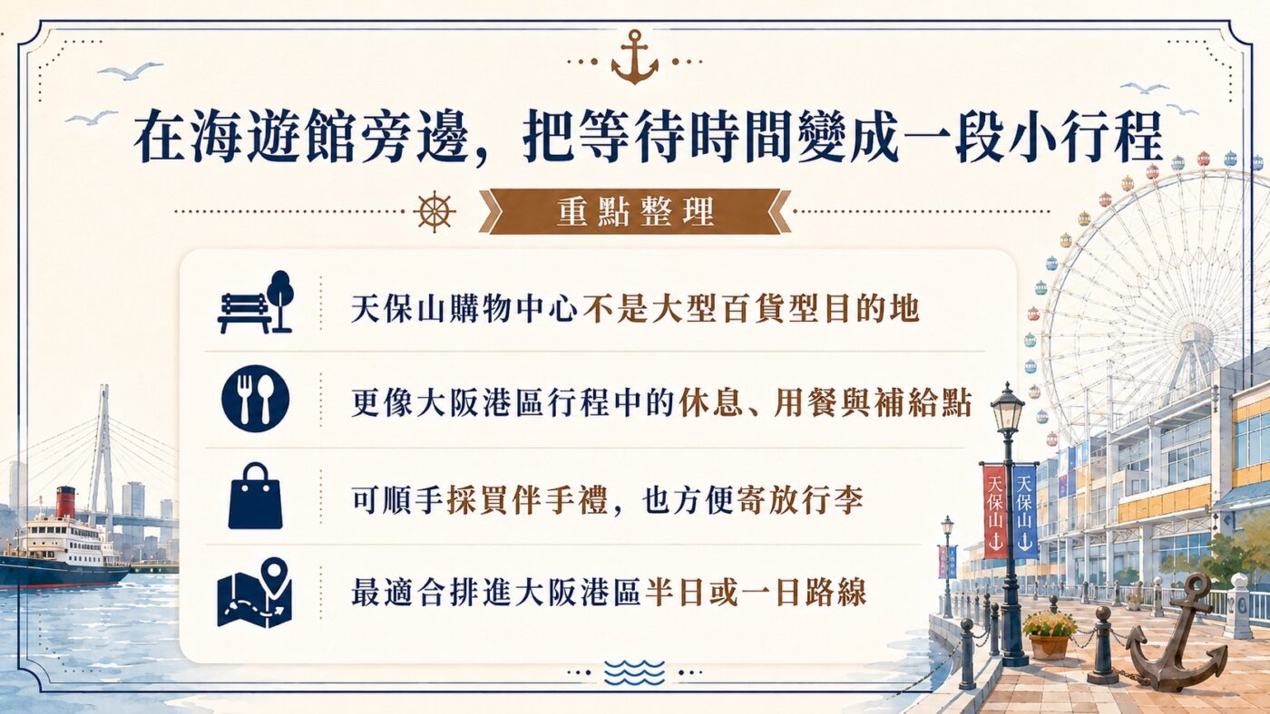 在海遊館旁邊，把等待時間變成一段小行程