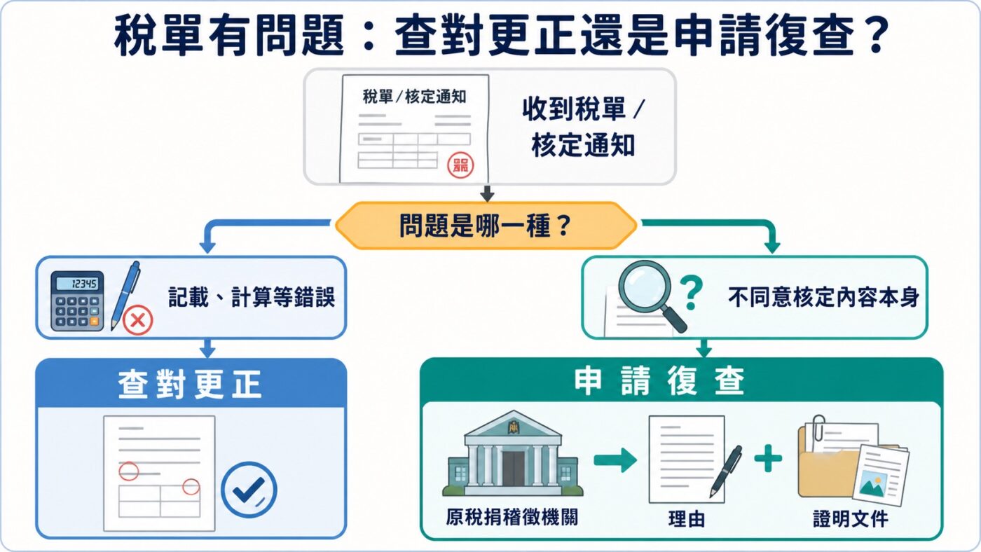 復查申請程序:先判斷查對更正還是復查重點整理