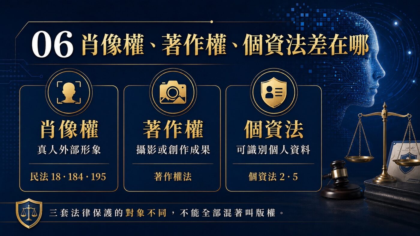 六、AI 肖像權、著作權、個資法差異 9