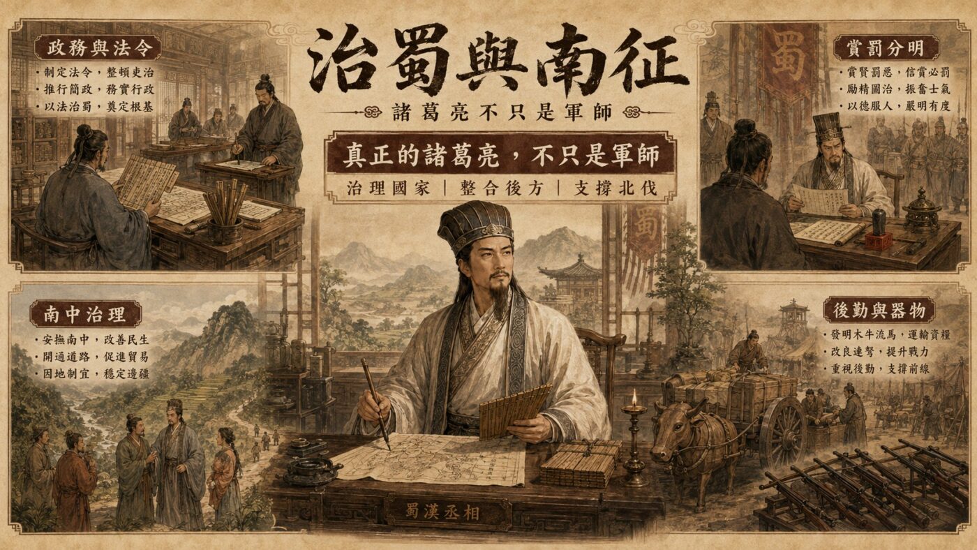 治蜀與南征：諸葛亮不只是軍師