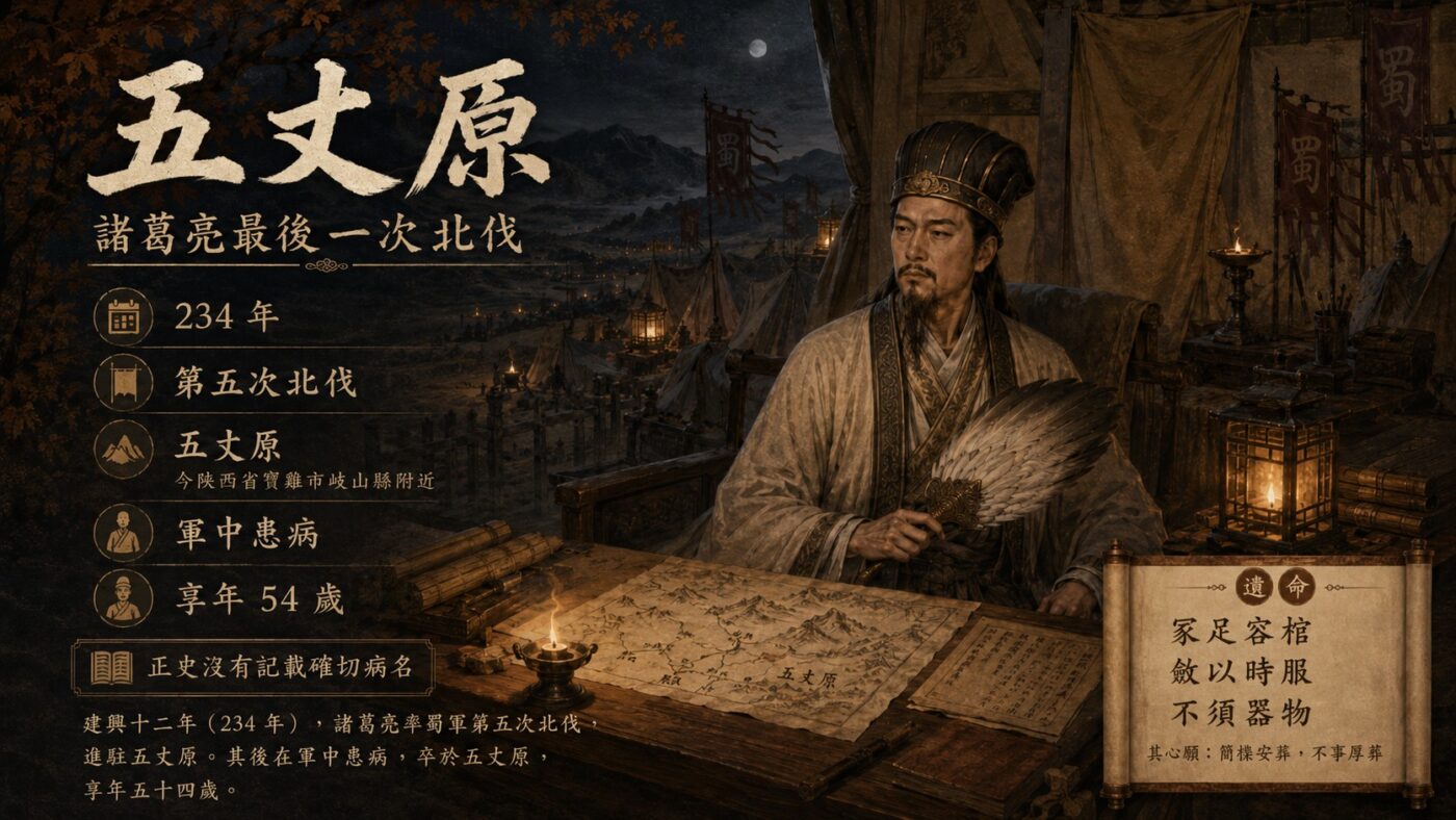 孔明怎麼死的？五丈原病逝軍中