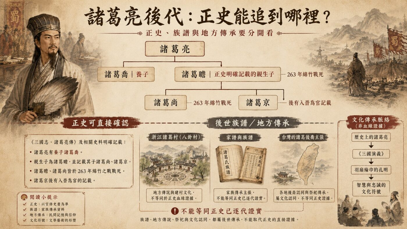 諸葛亮有幾個兒子？後代與家族傳承