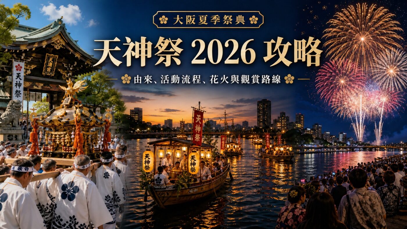 天神祭 2026 攻略：由來、活動流程、花火與觀賞路線